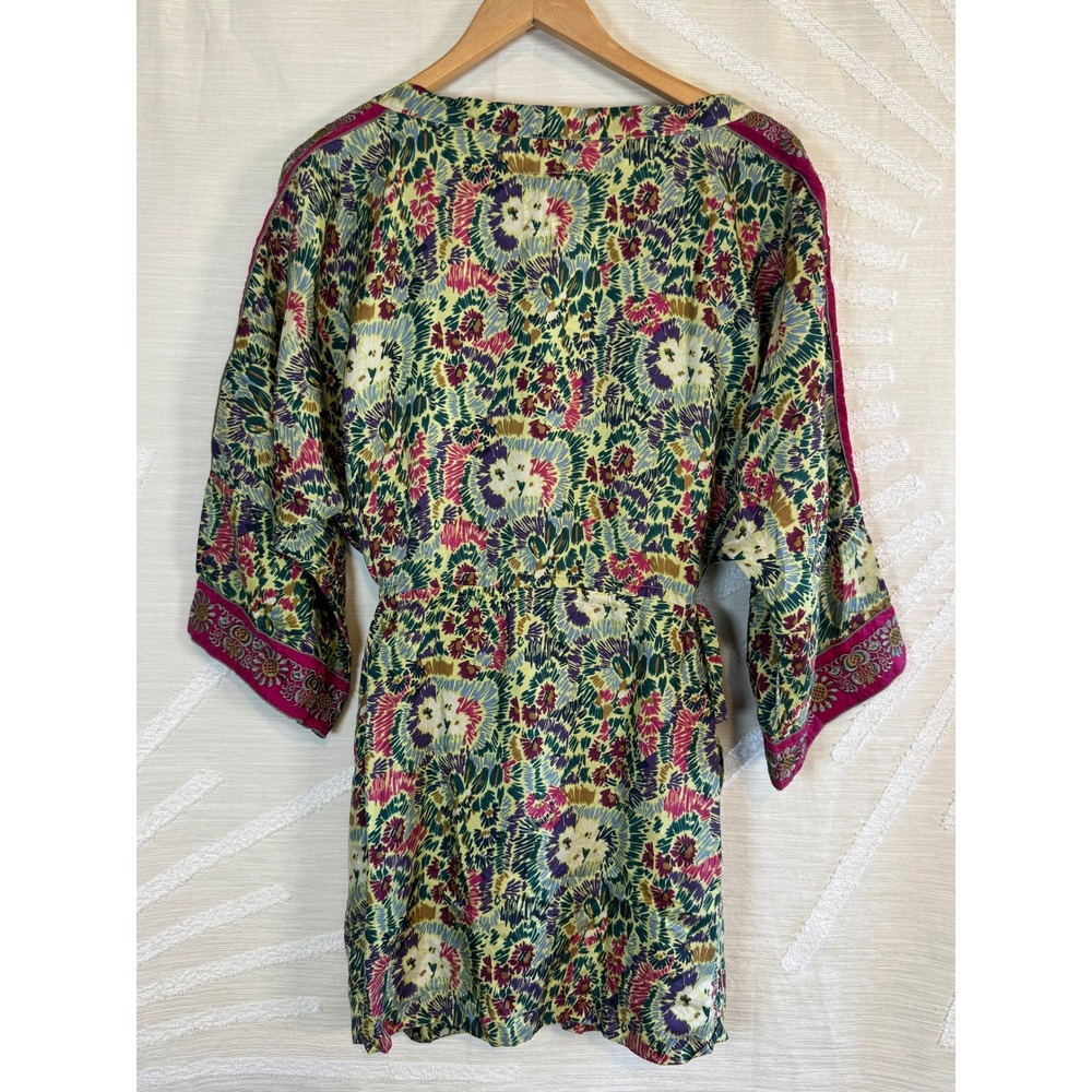 Johnny Was Women's XL Silk Floral Embroidered Boho Tunic Dress Top - Picture 3 of 9